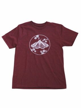 NWOT HearthandHarrow Kids Size 6 Burgundy Tiger Moth Graphic T-Shirt